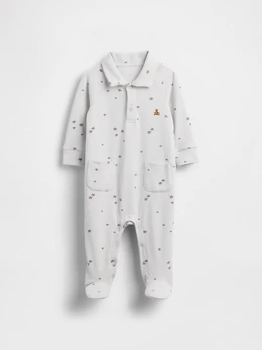 Baby Softspun Polo Footed One-Piece