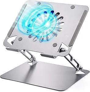 SOUNDANCE Laptop Cooling Pad with Upgrade Low-Noise Fan and 3.0 USB Hubs, Ventilated Laptop Cooler Prevent Overheating, Adjustable Ergonomic Laptop Stand Support Up to 16” Gaming Notebook Computer