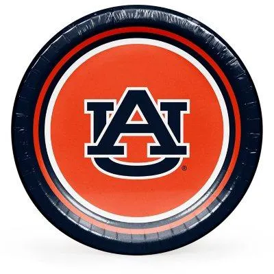 Auburn Tigers NCAA Round Paper Plates, 10", 85 ct.
