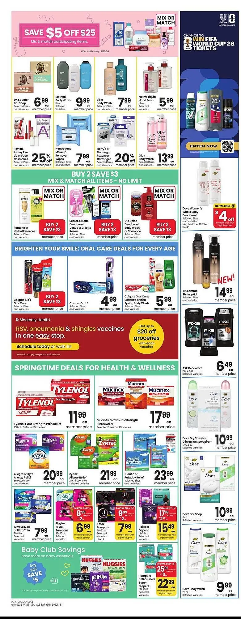 Weekly promotion Safeway weekly ad spanning from April 1 to April 7 2026 - Page 6 for Catalogue 365