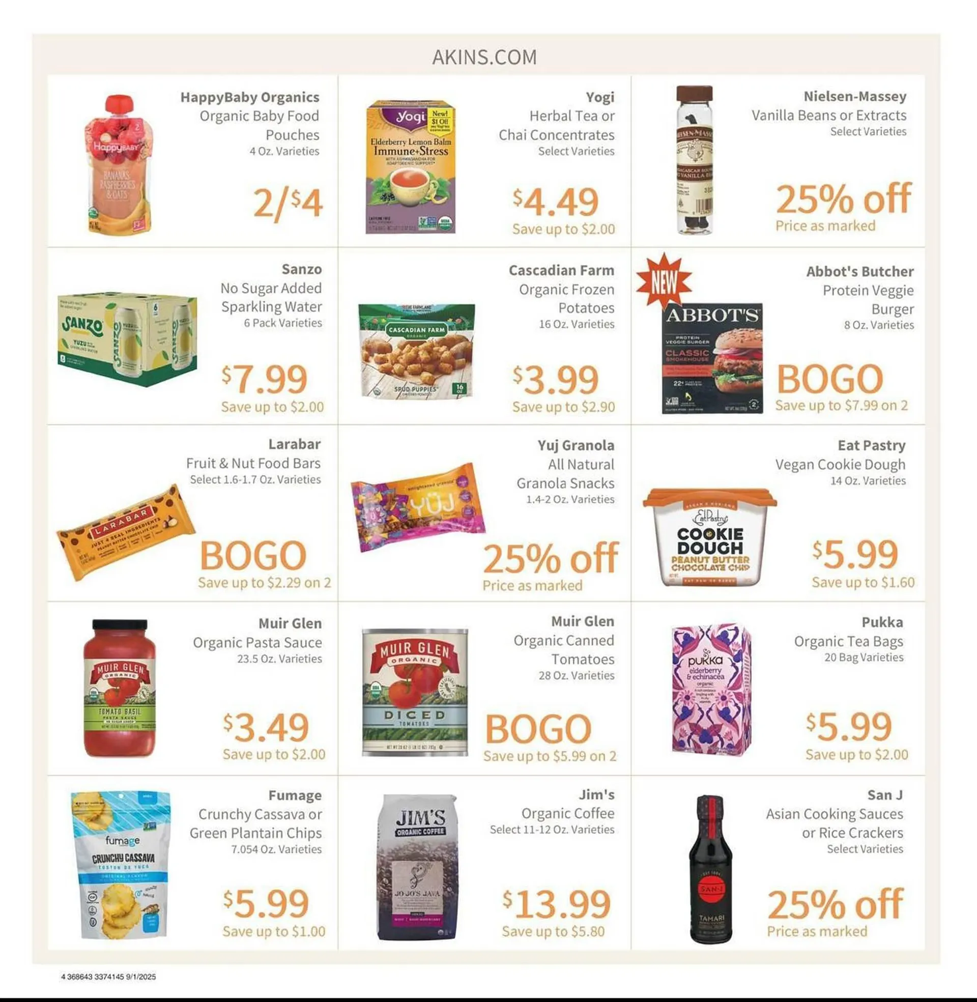 Weekly promotion Akin's Natural Foods weekly ad spanning from September 1 to September 30 2025 - Page 4 for Catalogue 365