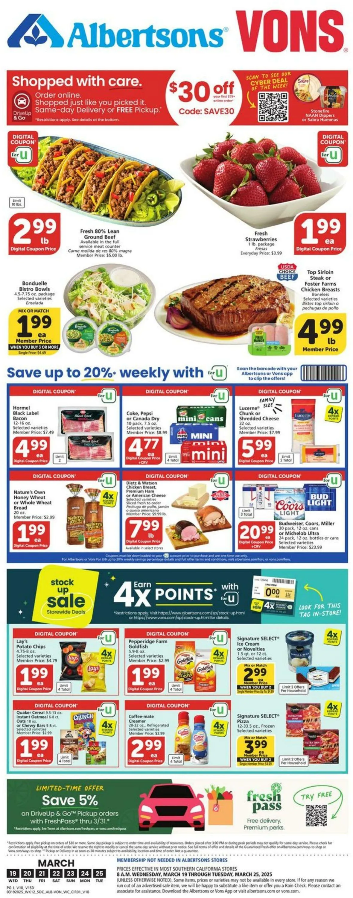 Weekly ad Vons Current weekly ad from March 19 to March 25 2025 - Page 1