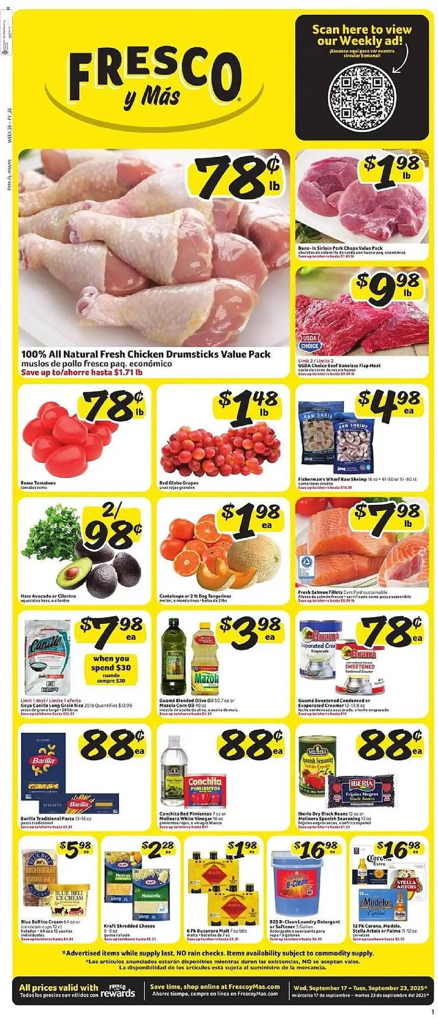 Weekly ad Fresco y Más weekly ad from September 17 to September 24 2025 - Page 1