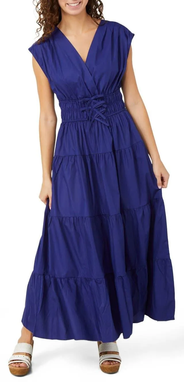 Rebellion Juniors Cap Sleeve Tiered Maxi Dress