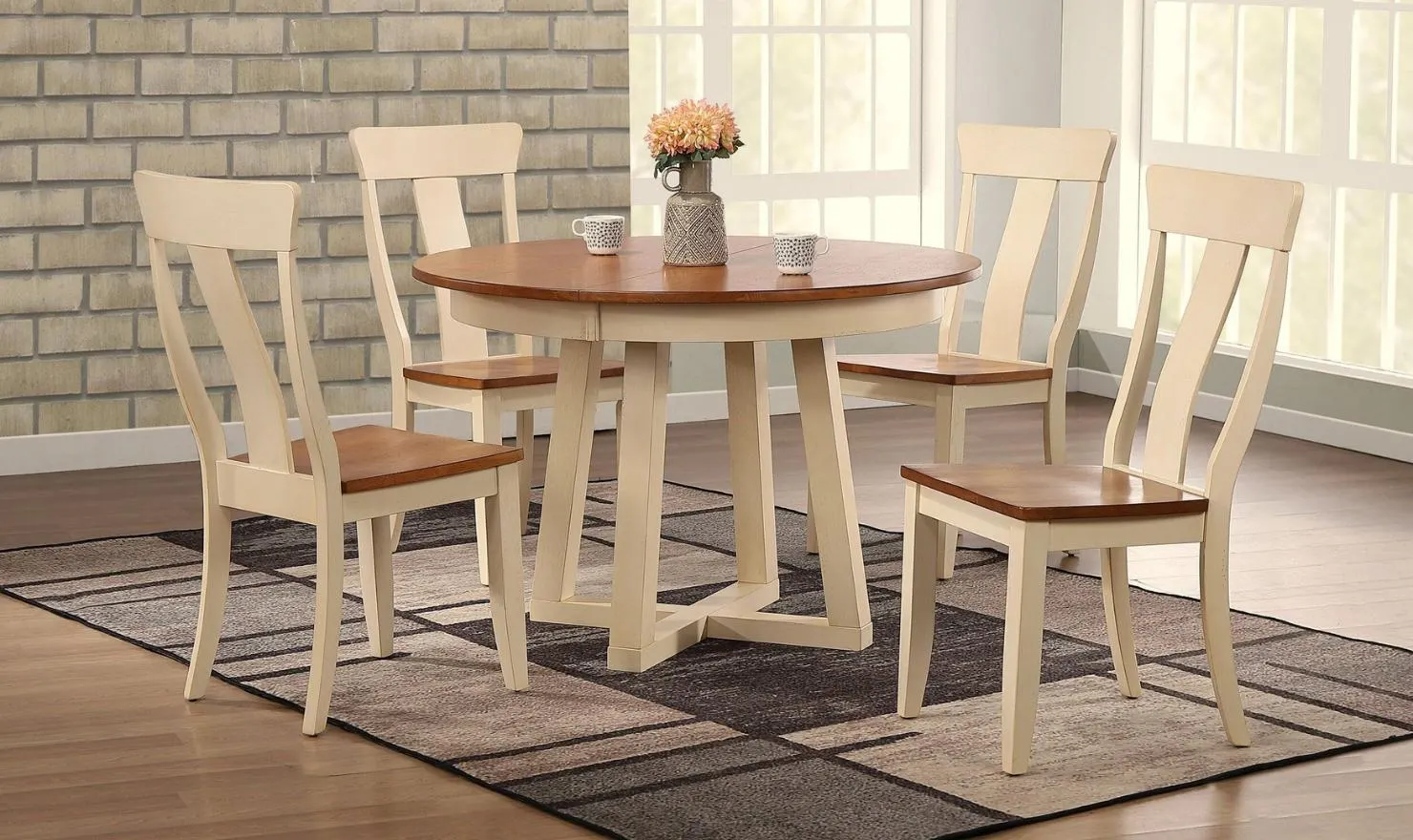 Iconic Furniture Antiqued Caramel Biscotti 5-Piece Dining Set