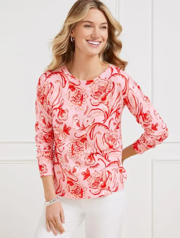 Crewneck Sweater - Jacobean Fantasia