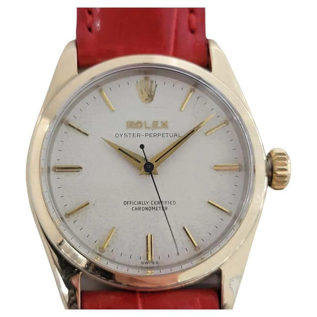 Mens Rolex Ref 6634 Oyster Perpetual Gold Capped Automatic 1950s Vintage RA237
