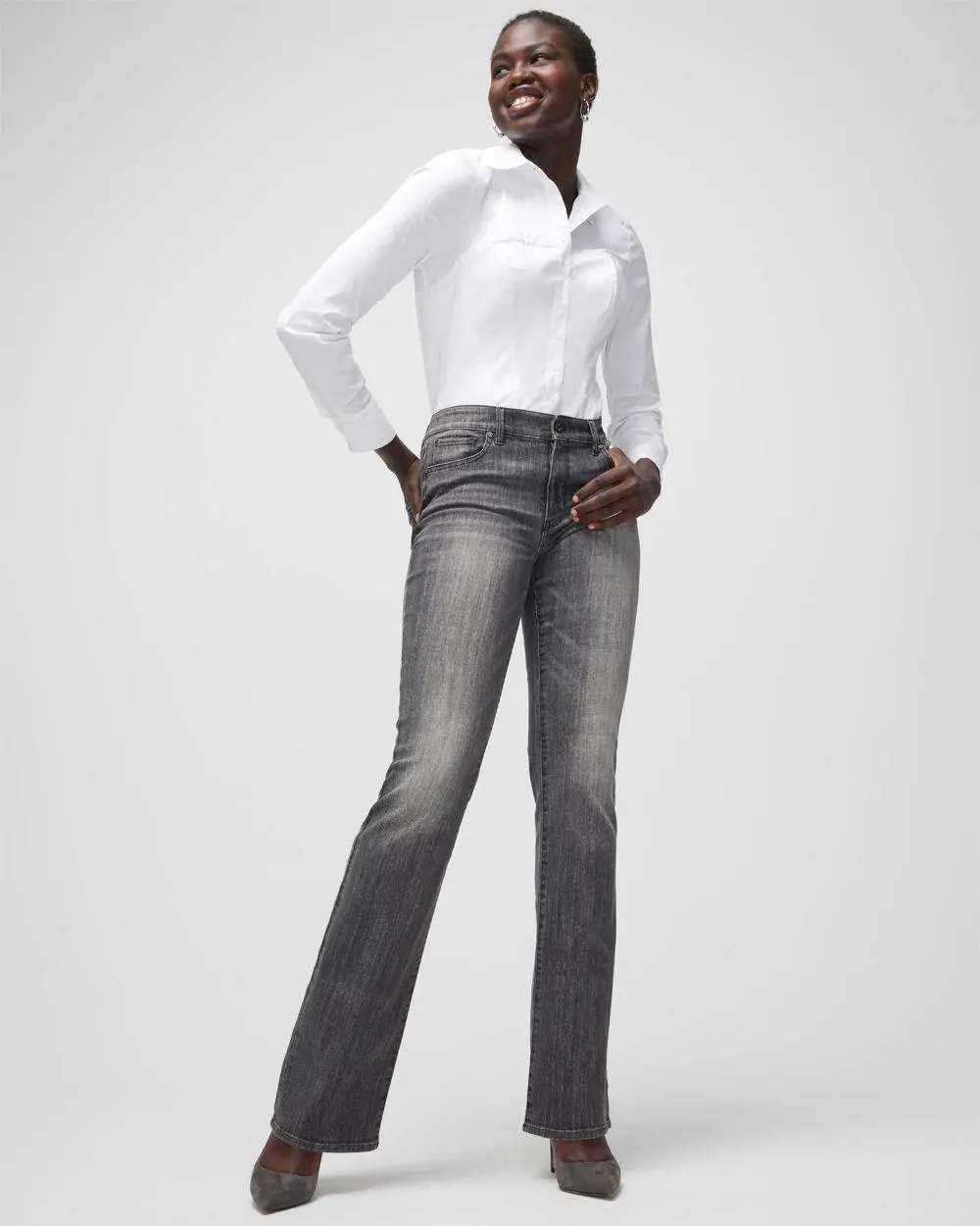 Curvy Mid-Rise Bootcut Jeans