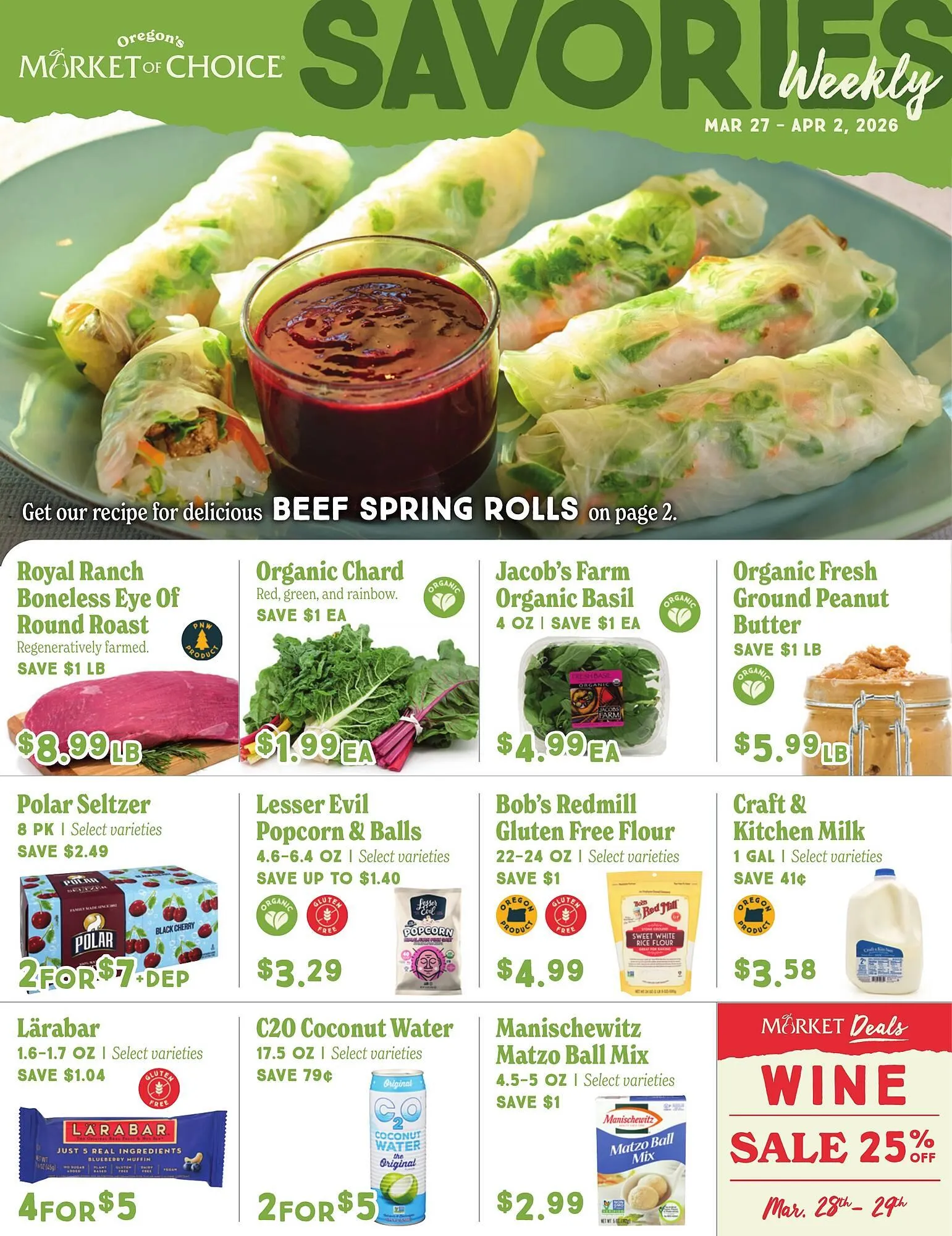 Weekly promotion Market of Choice weekly ad spanning from March 27 to April 2 2026 - Page 1 for Catalogue 365