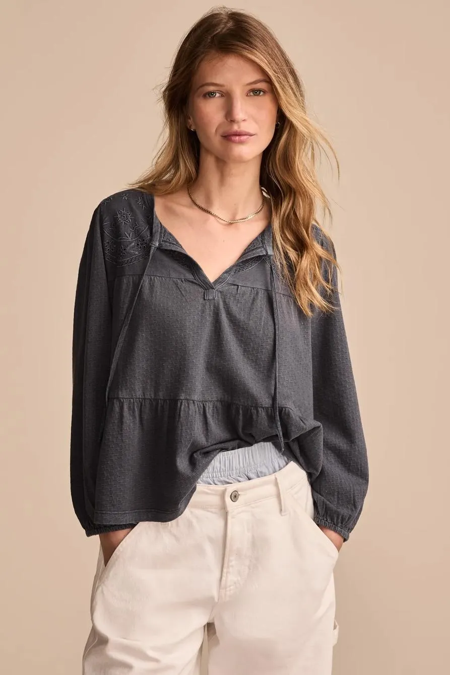 tiered babydoll textured top