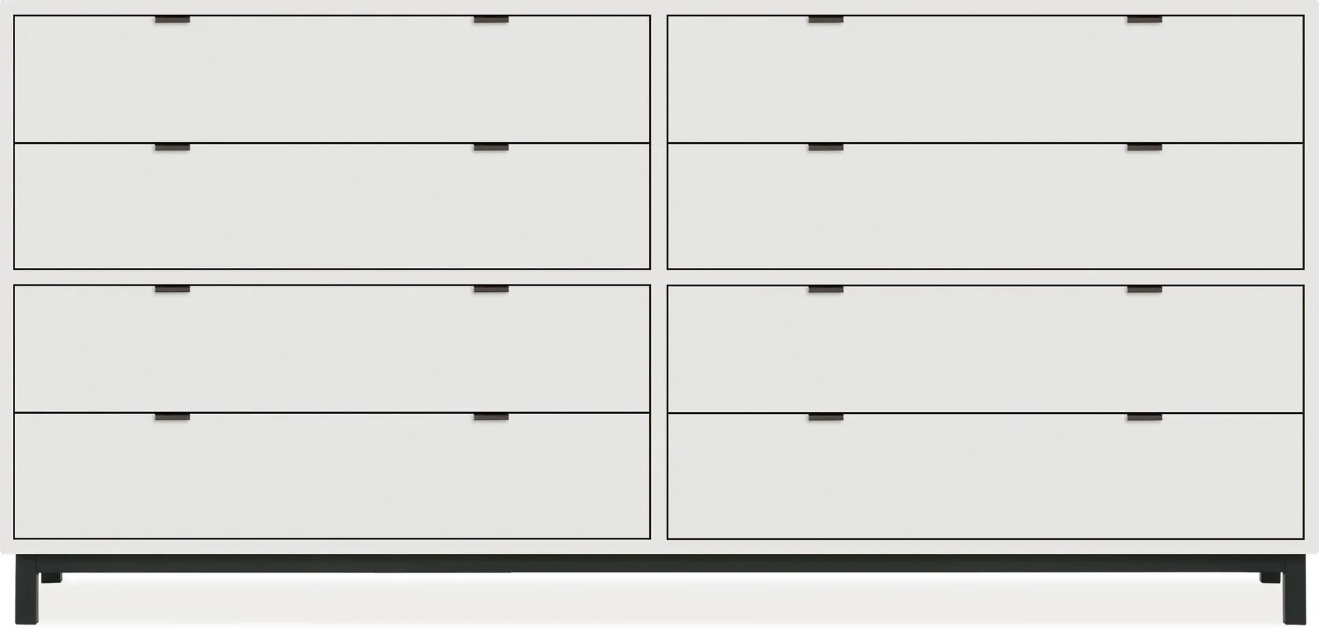 Copenhagen 93w 20d 44h Cabinet in White with Natural Steel