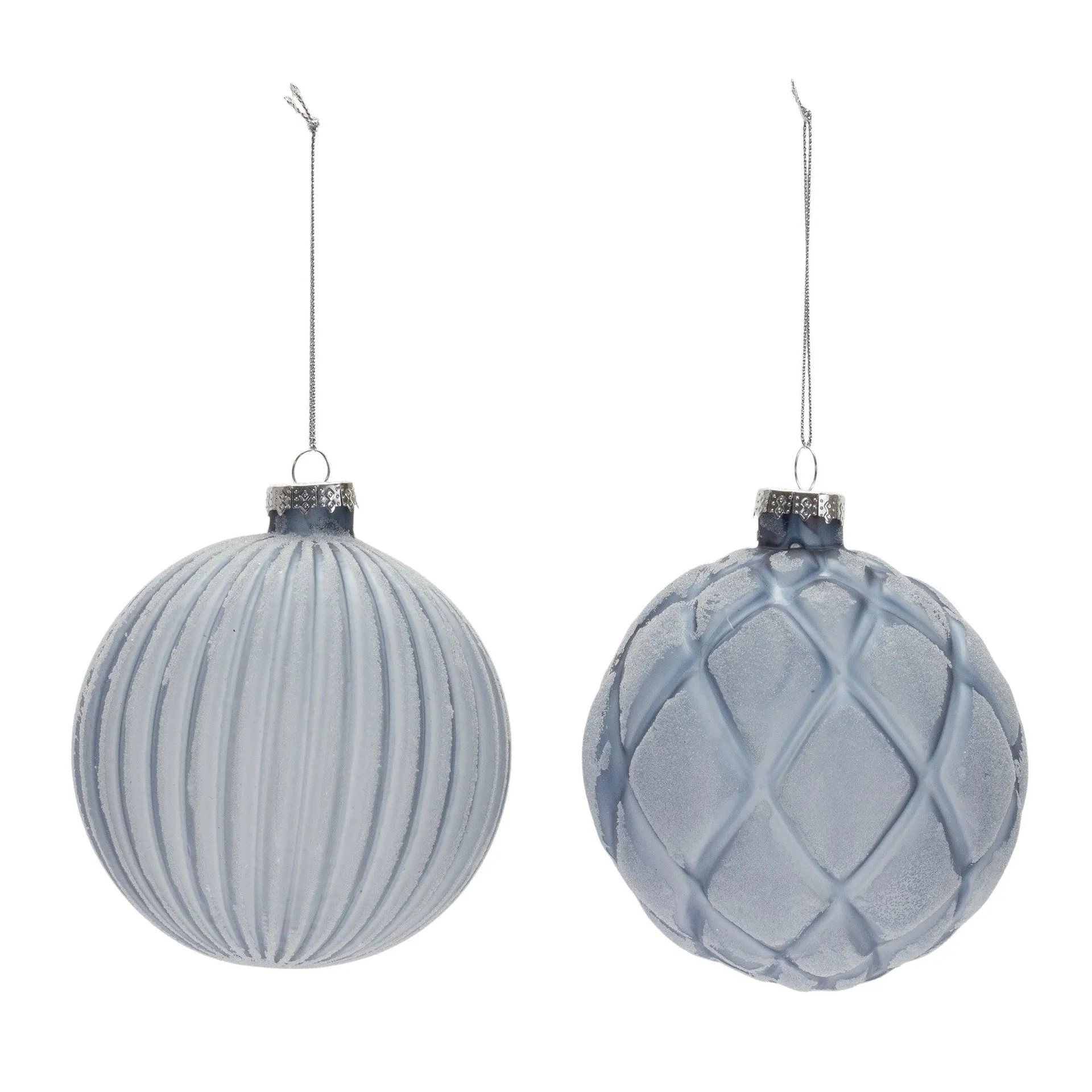 Frosted Glass Ball Ornament, Set of 6