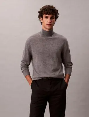 Merino Wool Mock Neck Sweater
