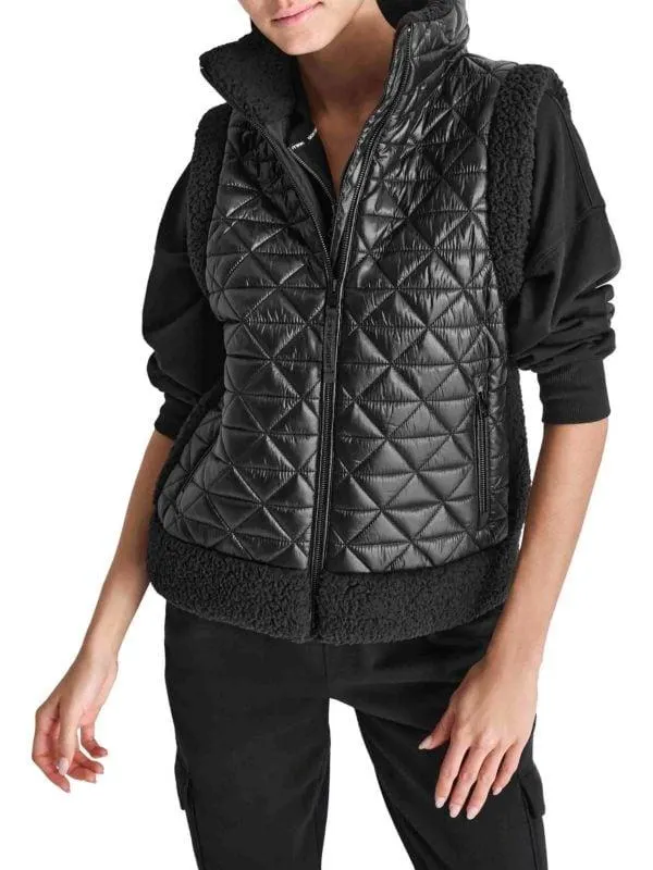 Mock Neck Quilted Puffer Vest