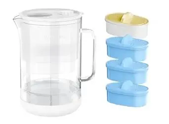 Waterdrop Glass Water Filter Pitcher, Eco-Friendly, with 1 NSF 53&42&372 Certified Filter and 3 Alkaline Filters, 10-Cup, Reduces PFOA/PFOS, Chlorine, Cadmium, Copper, Mercury, White