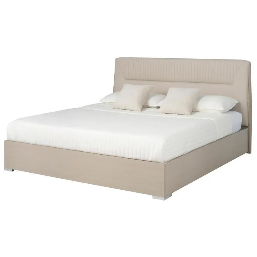 King Upholstered Panel Bed