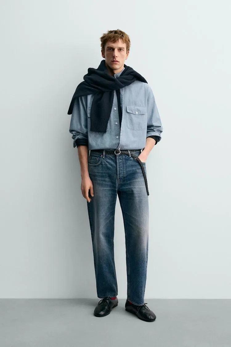 CHAMBRAY DENIM SHIRT AARON LEVINE X ZARA