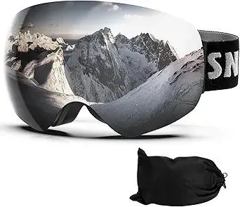 Ski Goggles Snowboard Goggles Adult, 100% UV Protection Anti-Fog Snow Goggles Snowmobile Skiing Skating for Men Women Youth