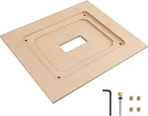 O'SKOOL Router Table Insert Plate Template Kit – Includes MDF Routing Template, Threaded Inserts, Router Bits for 9-1/4 x 11-3/4 Standard Plates