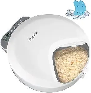 Automatic Wet Food Cat Feeder, Auto Refrigerated Wet Foods Feeder for Cats Dogs 4 Meal Timed Fresh Foods Dispenser with 2 Ice Packs Small Pet Feeders for Kitty Puppy Automatic Cat Dog Food Bowl