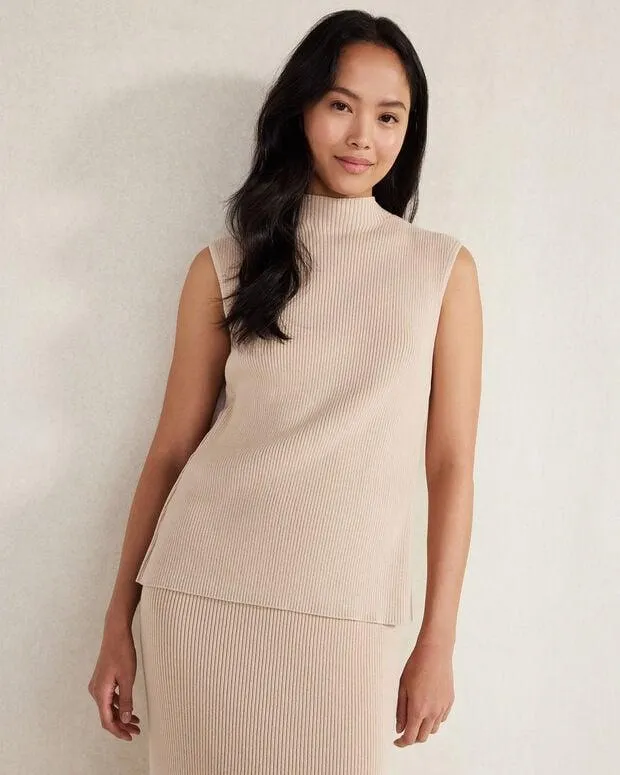 Organic Cotton Rib Knit Sweater Tank