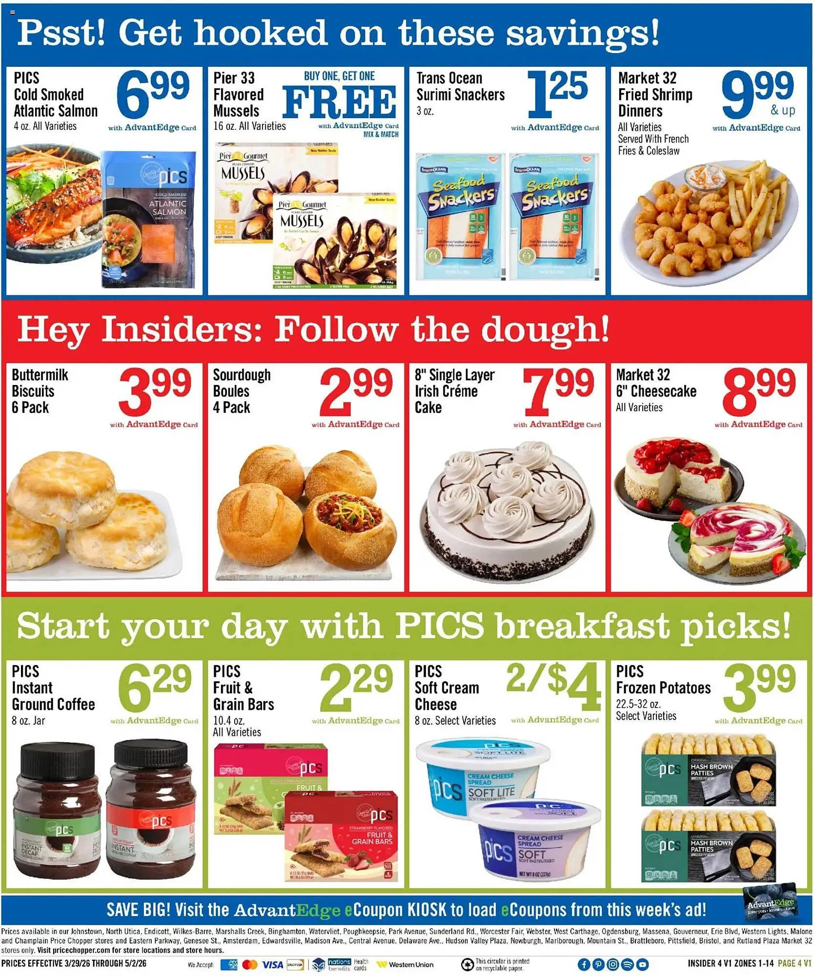 Weekly promotion Price Chopper weekly ad spanning from March 29 to May 2 2026 - Page 4 for Catalogue 365