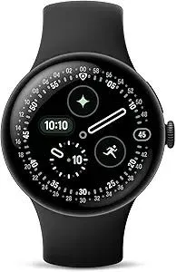 Google Pixel Watch 4 (41mm) - Android Smartwatch with Heart Rate and Sleep Tracking - 30-Hour Battery - Fitness Tracking - Google AI - Matte Black Aluminum Case - Obsidian Active Band - Wi-Fi