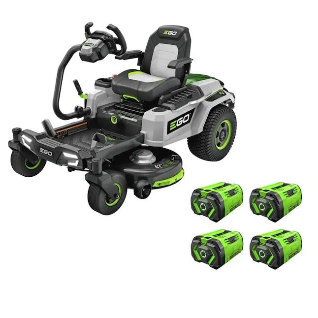 EGO POWER+ Z6 e-Steer 22-HP 42-in 56-volt Lithium Ion Electric Zero-turn Riding Lawn Mower with (4) 12 Ah Batteries (Charger Included)