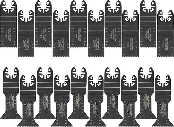 20 Wood Metal Professional Oscillating Multi Tool Quick Release Saw Blades with Universal Fit for Milwaukee, Ridgid, Dewalt, Bosch, Stanley, Ryobi, Skil, Black & Decker