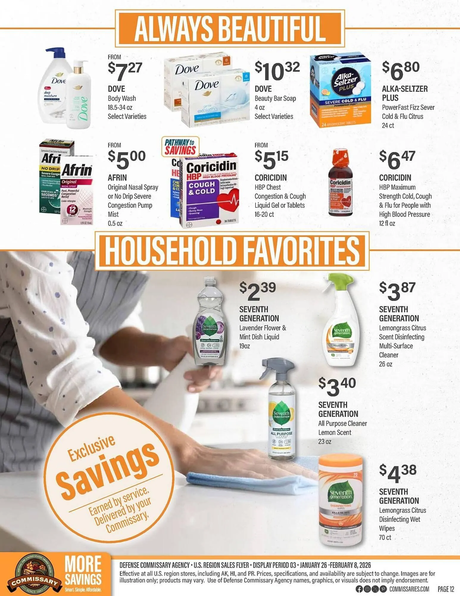 Weekly promotion Commissary weekly ad spanning from January 26 to February 8 2026 - Page 12 for Catalogue 365