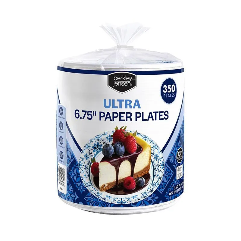 Berkley Jensen 6.75" Ultra Paper Plates, 350 ct.