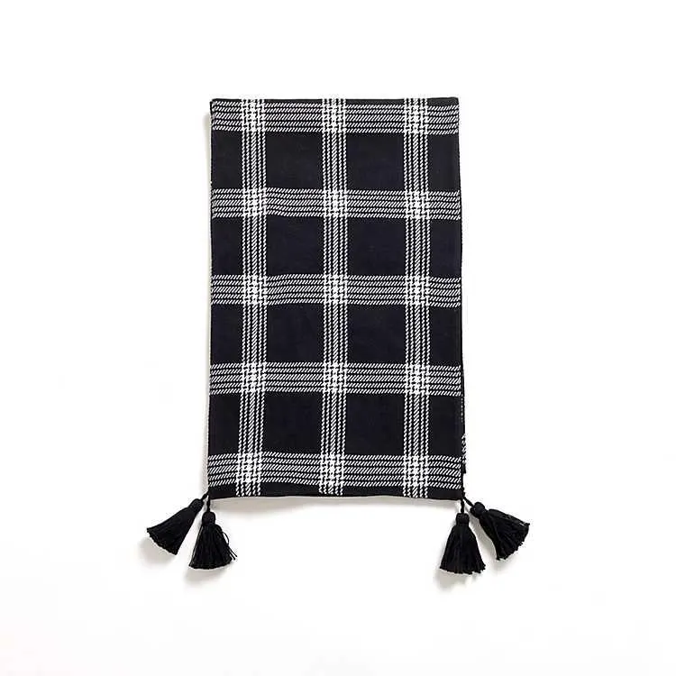 Black and White Plaid Table Runner