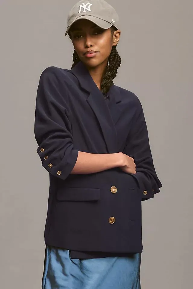 By Anthropologie Cinched-Sleeve Blazer