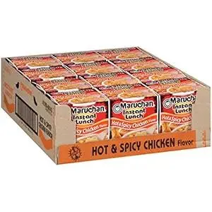 Maruchan Instant Lunch Hot & Spicy Chicken, Ramen Noodle Soup, Microwaveable Meal, 2.25 Oz, 12 Count