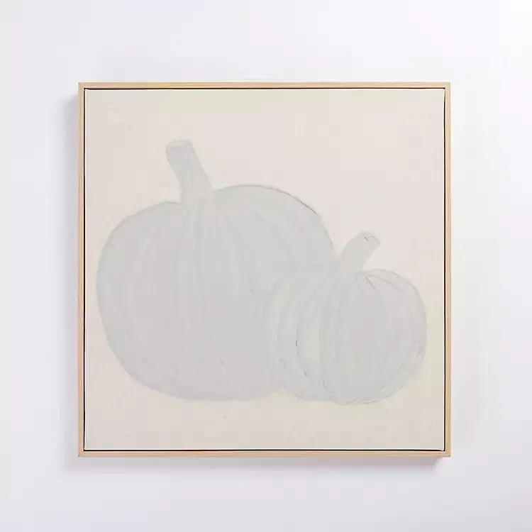 Double Pumpkin Linen Framed Art Print