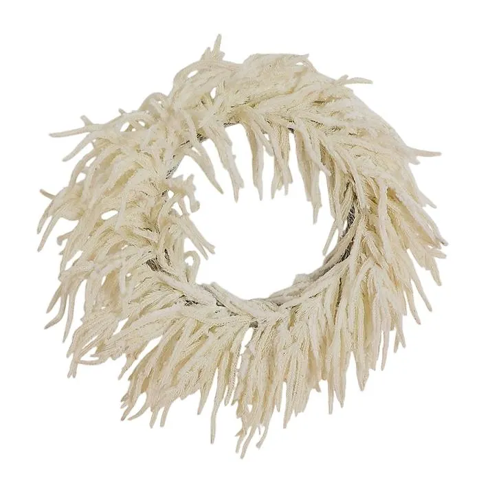 Nearly Natural Artificia Real Touch White Norfolk Island Pine Wreath,