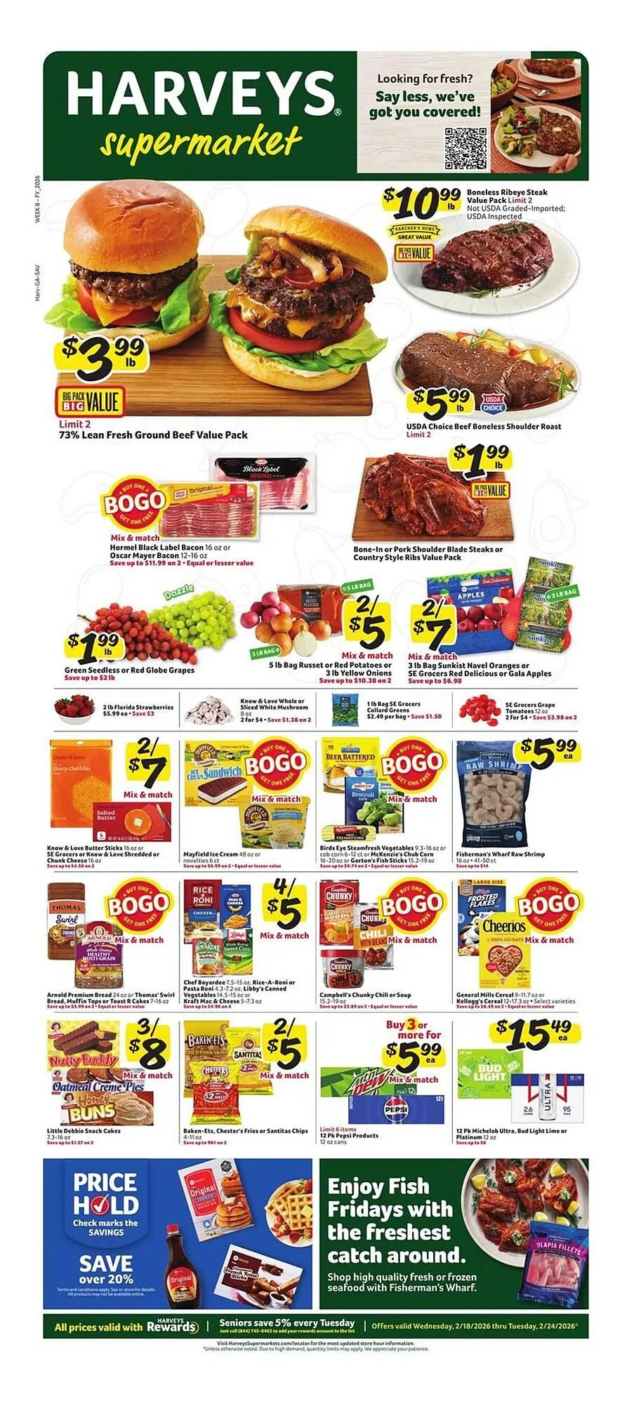 Weekly ad Harveys Supermarkets weekly ad from February 18 to February 24 2026 - Page 1