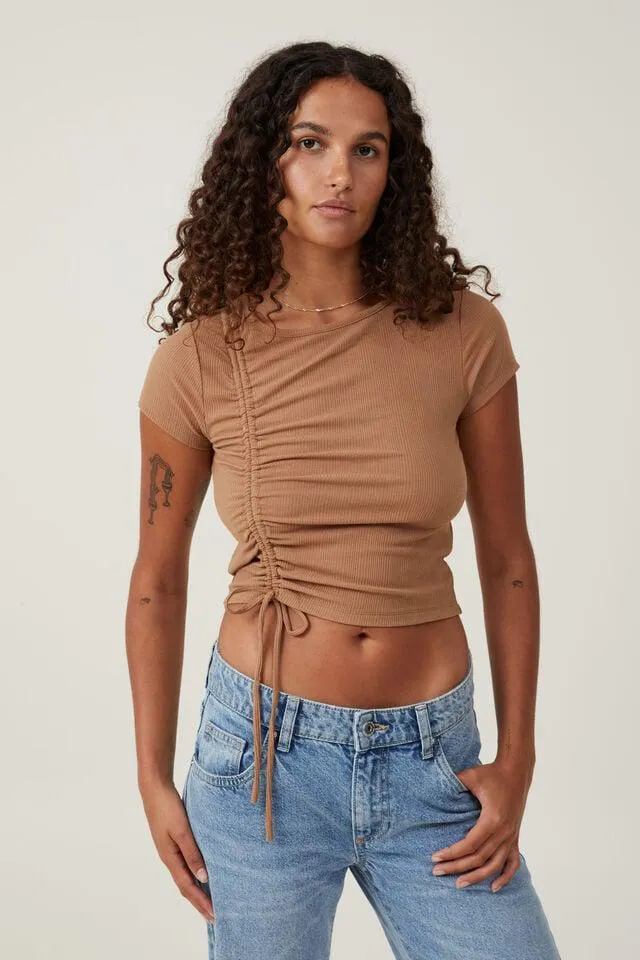 Marli Rouched Front Short Sleeve Top