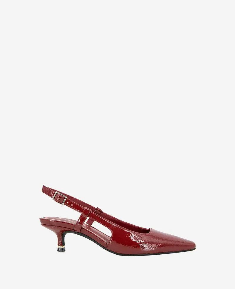 Martha Patent Slingback Kitten Heel - Rio Red Patent