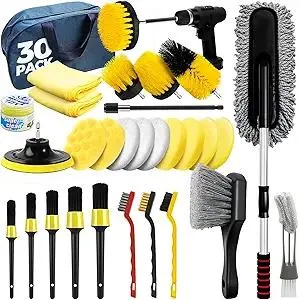 30Pcs Car Detailing Kit, Car Detailing Brush Set, Car Wash Cleaning Kit, Car Dusters Extendable Handle Cleaning Exterior, Car Cleaning Gel, Car Cleaning Tools Kit for Interior, Exterior, Wheels
