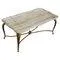 Vintage Cocktail Table in Onyx Marble and Brass, 1970s