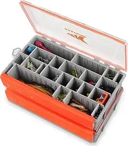KastKing HyperSeal Waterproof Tackle Box, 3700 Deep Tackle Trays, Fishing Tackle Box Organizer With Removable Dividers, Fishing Gear & Fishing Accessories Storage