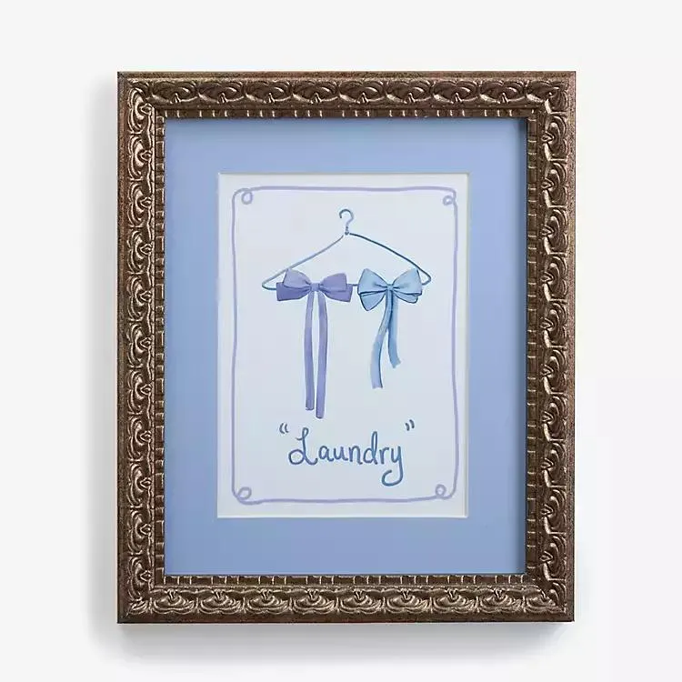 Laundry Bows Framed Wall Plaque