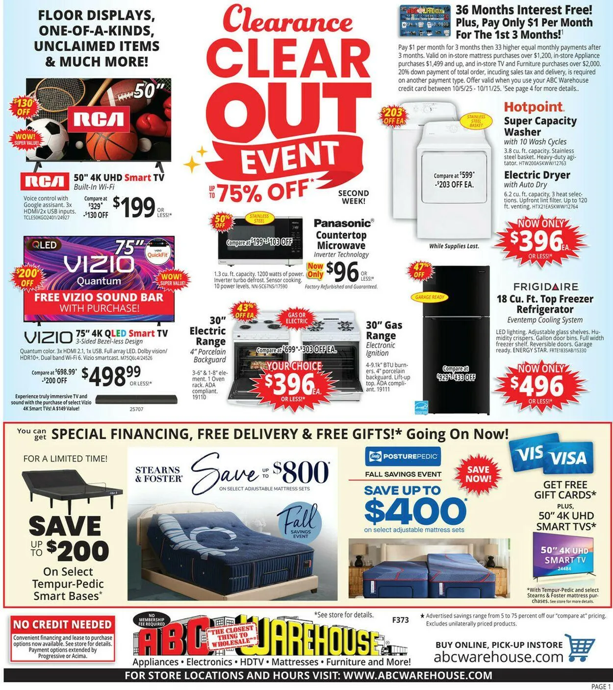 Weekly ad ABC Warehouse Current weekly ad from October 5 to October 11 2025 - Page 1