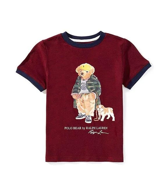Little Boys Short-Sleeve Polo Bear Ringer T-Shirt