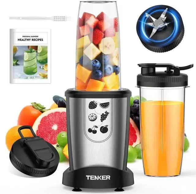 TENKER 1000W Fruit Vegetable Smoothies Blenders Juice Citrus Countertop Blenders 23 OZ Cups