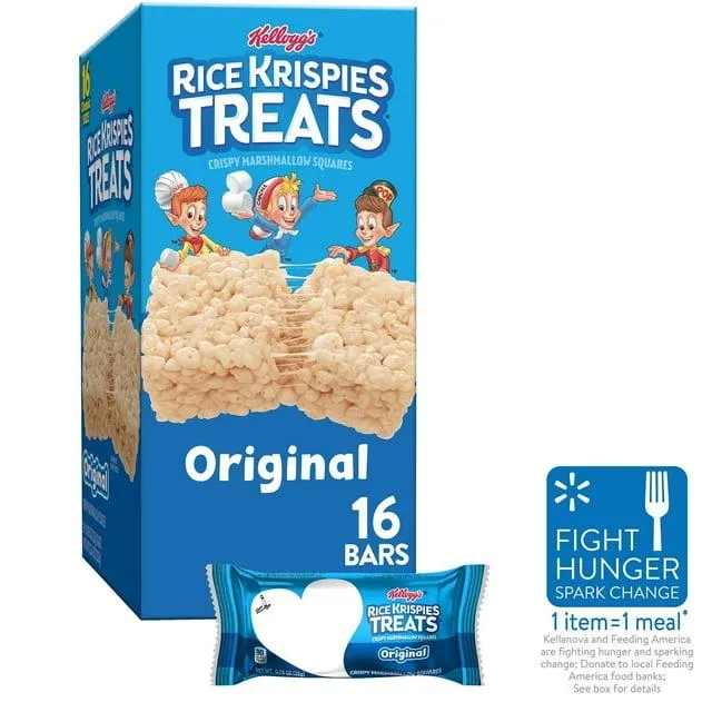 Rice Krispies Treats Original Chewy Crispy Marshmallow Squares, Ready-to-Eat, 12.4 oz, 16 Count