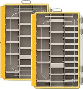 Fishing Storage Box, Waterproof Tackle Boxes, 3600 Tackle Trays, Sealed Lure Box and Terminal Tackle Storage (2 Packs)