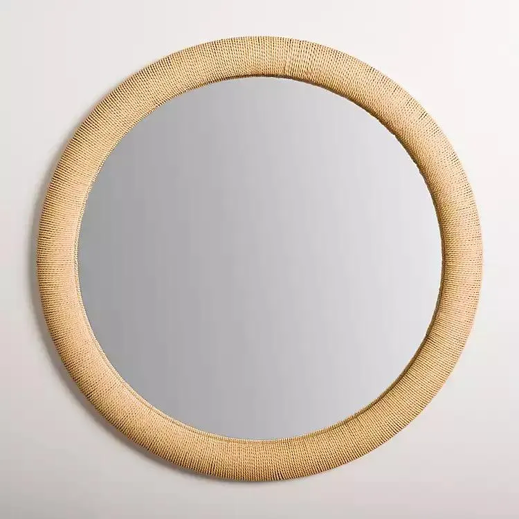 Natural Woven Seagrass Round Wall Mirror