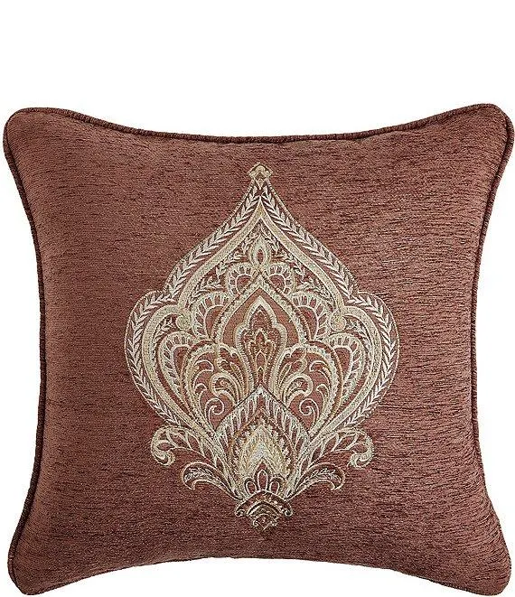 Lupita Damask Embroidered Square Decorative Pillow